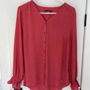 Tahari Women's Blouse Rose/Coral Medium